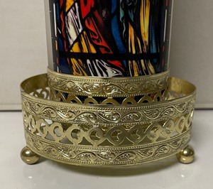 lot 249 image: Frosted Candle Holder with Golden Base