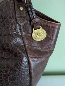 lot 167 image: Brahmin Brown Leather Crocodile Print Tote