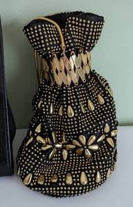 lot 169 image: Pair of Vintage Black and Gold Handbags