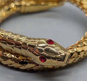 lot 181 image: Vintage Gold Tone Snake Cuff Bracelet