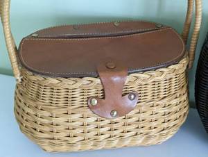 lot 61 image: Pair of Pretty Woven Vintage Handbags