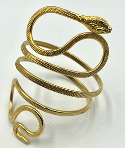 lot 257 image: Vintage Snake Arm Cuff Egyptian Revival Style Band Bracelet