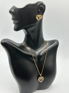 lot 277 image: Sterling Heart Shaped Earrings and Necklace Set