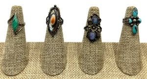lot 274 image: Collection of Four Vintage Sterling Rings