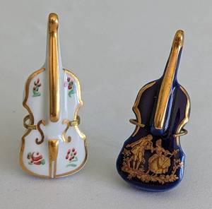 lot 352 image: Miniature Limoges Musical Instruments