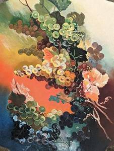 lot 357 image: Vintage Colorful Painted Metal Tray