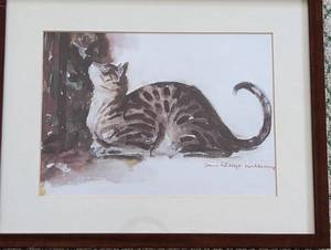lot 365 image: Three Framed Cat Prints