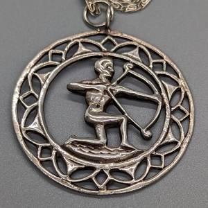 lot 194C image: Sterling Silver Sagittarius Pendant and Chain