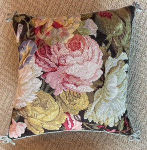 lot 429 image: Two Vintage Needlepoint Pillows
