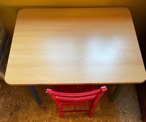 lot 338 image: Vintage Childrens Wooden Table and Chair