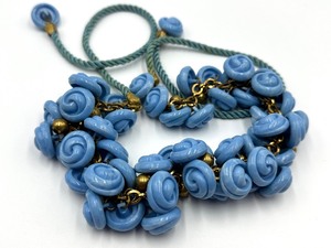lot 49 image: Necklace Made From Vintage Blue Buttons