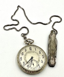 lot 250A image: Vintage Hamilton Pocket Watch and Pocket Knife Fob