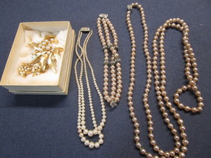 Trifari & Faux Pearls