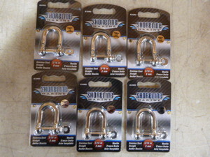 6 Shoreline Marine Stainless Steel Straight Anchor Shackles