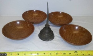 lot 94 image: Bowls & Oil Can, Military Bowls