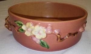 lot 144 image: Roseville Pottery Apple Blossom Pink 6 Bowl