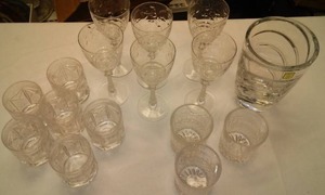 lot 166 image: Fancy Glasses, Wine And Vase - Lead Crystal.