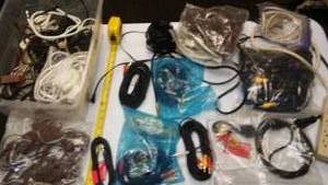 lot 188 image: Extension cords, Electronics cables, RCH and more.