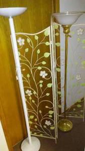 lot 211 image: (2) Floor Lamps and Trifold Decorator Screen