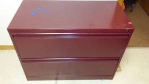 lot 218 image: 2 drawer lateral file with Key.