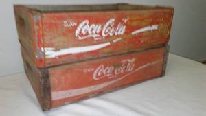 lot 241 image: (2) Coca Cola Coke Wood Crates