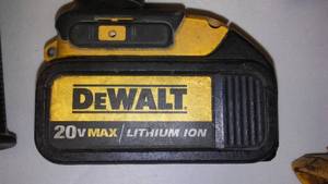 lot 255 image: DeWalt Set Of 20 Volt Max Lithium Ion Tools.
