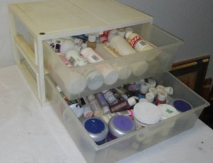 lot 263 image: Craft Supplies With 2 Drawer Tote
