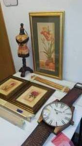lot 270 image: Prints, Wall Watch and more. Neat stuff