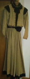 lot 291 image: 1880s handmade 2 piece dress with 2nd top. Amazing condition for almost 150 years old