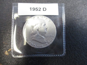 6. 1952-D Franklin Silver Half Dollar