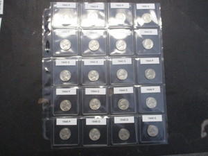 28. Lot of 20 WWII Jefferson Silver Nickels 1942-P,S, 1943-P,D,S, 1944-P, D 1945-P,D,S