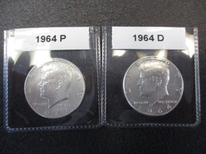 31. 1964-P and 1964-D Kennedy 90% Silver Half Dollars