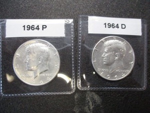 34. 1964-P and 1964-D Kennedy 90% Silver Half Dollars