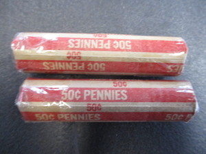 39. 2 Rolls of (50) Lincoln Wheatback Pennies