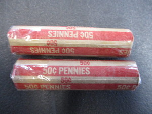 40. 2 Rolls of (50) Lincoln Wheatback Pennies