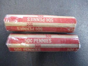 41. 2 Rolls of (50) Lincoln Wheatback Pennies