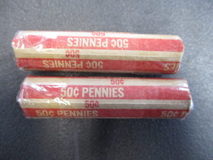 42. 2 Rolls of (50) Lincoln Wheatback Pennies