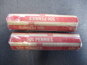 44. 2 Rolls of (50) Lincoln Wheatback Pennies