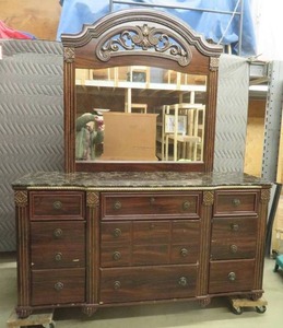 9 DRAWER DRESSER WITH GORGEOUS MIRROR