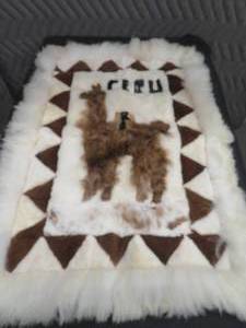 LAMA FUR  LEATHER WALL HANGING