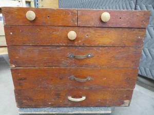 WOODEN HAND MADE 6 DRAWER TOOL BOX
