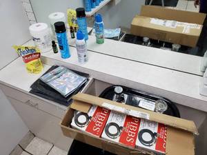 Contents Of Two Salon Stations and Floor Mats