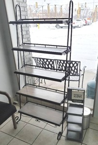 Two Display Shelves And A Waste Basket
