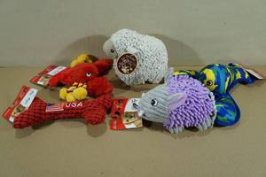 5 New Squeaking Dog Toys