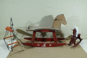 3 Wood and Metal Rocking Horses