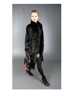 Ladies Fully Let Out�German Black�Dyed�Mink Coat -�XL
