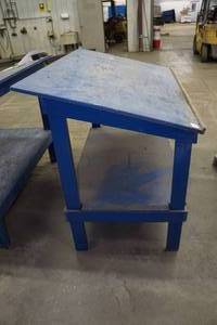 Wood Angled Work Station with Shelf