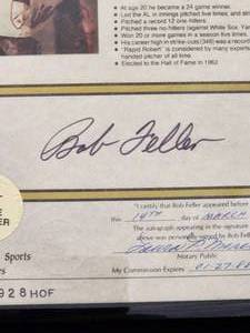 lot 7 image: Certified Authentic Bob Feller Autograph