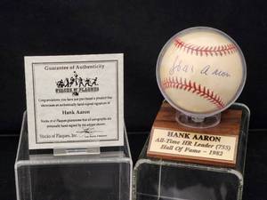 Lot - **Hank Aaron Signed Baseball