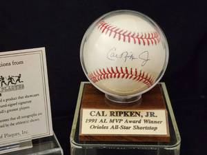 lot 17 image: Autographed Cal Ripken Jr Baseball with COA
